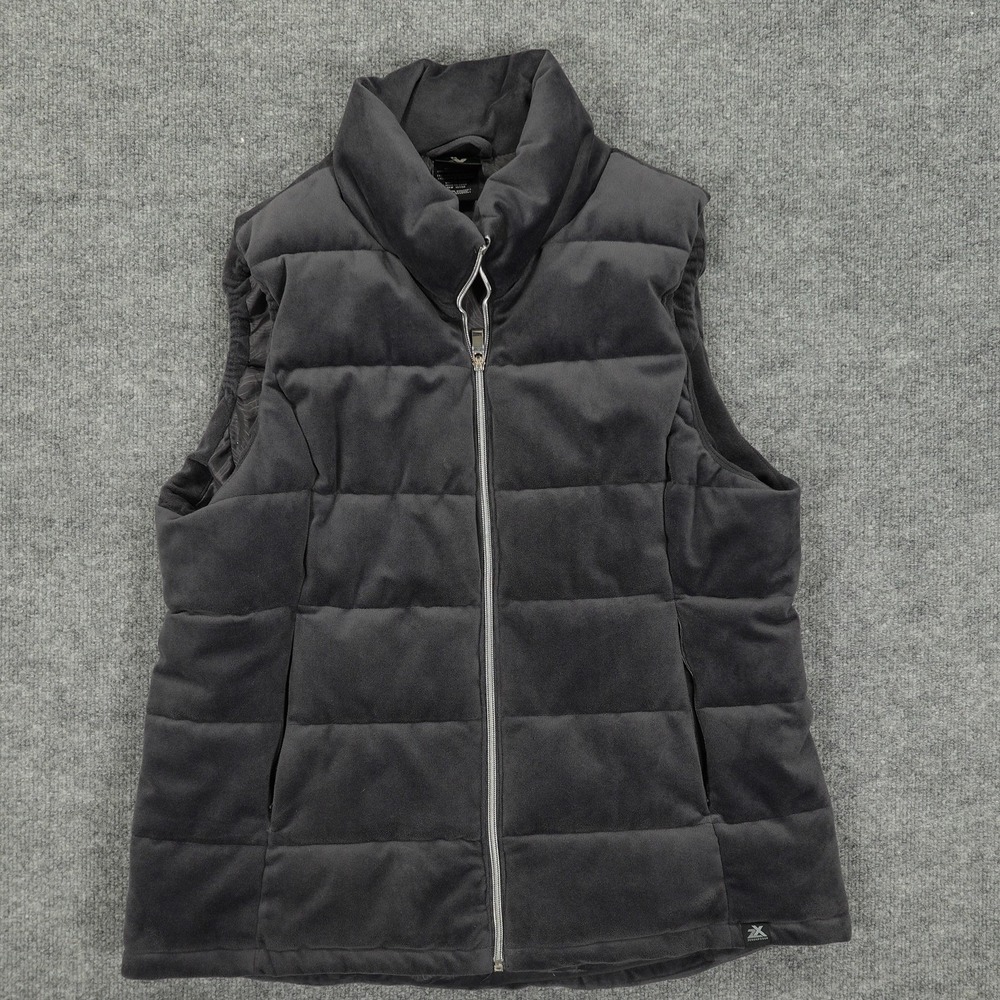 ZeroXposur Vest Womens XL Gray Quilted Fleece Lined Puffer Full Zip Insulated